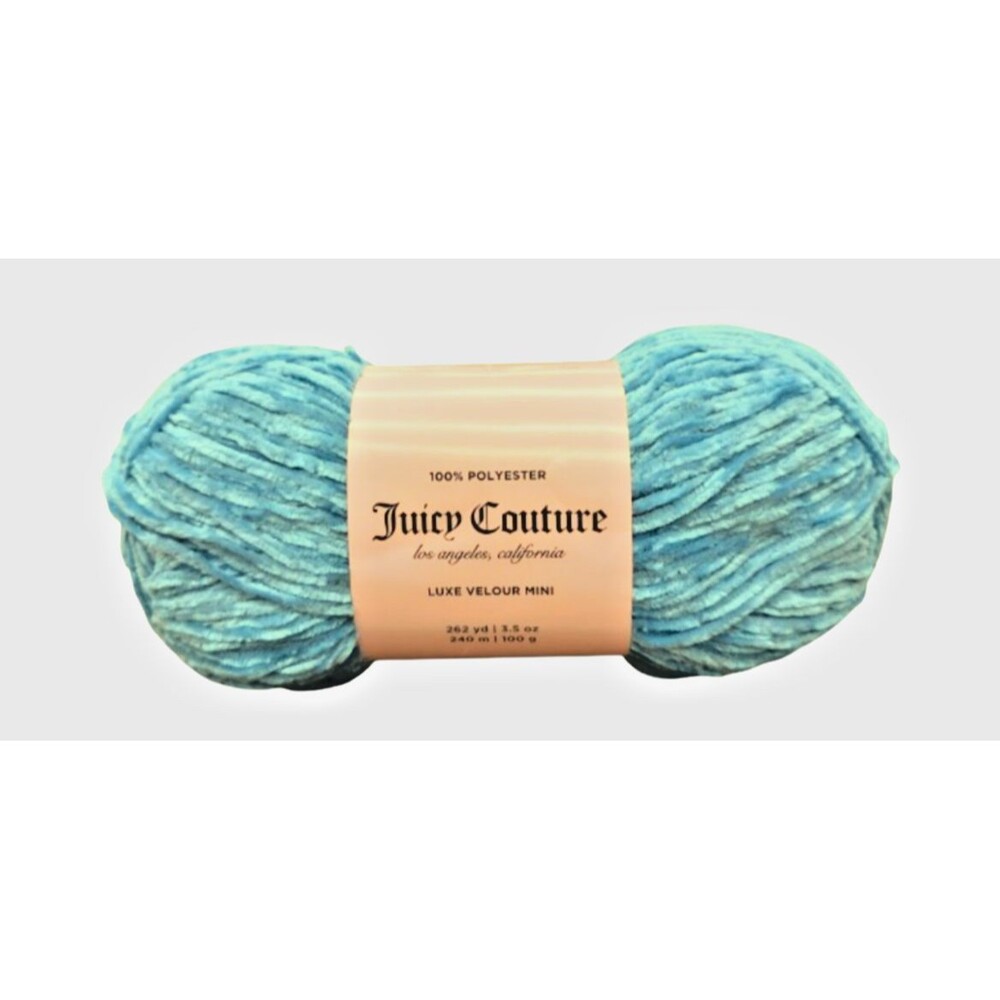 Juicy Couture Luxe Velour Mini Yarn, Heritage Blue, Worsted (4), 3.5 oz 262 yds